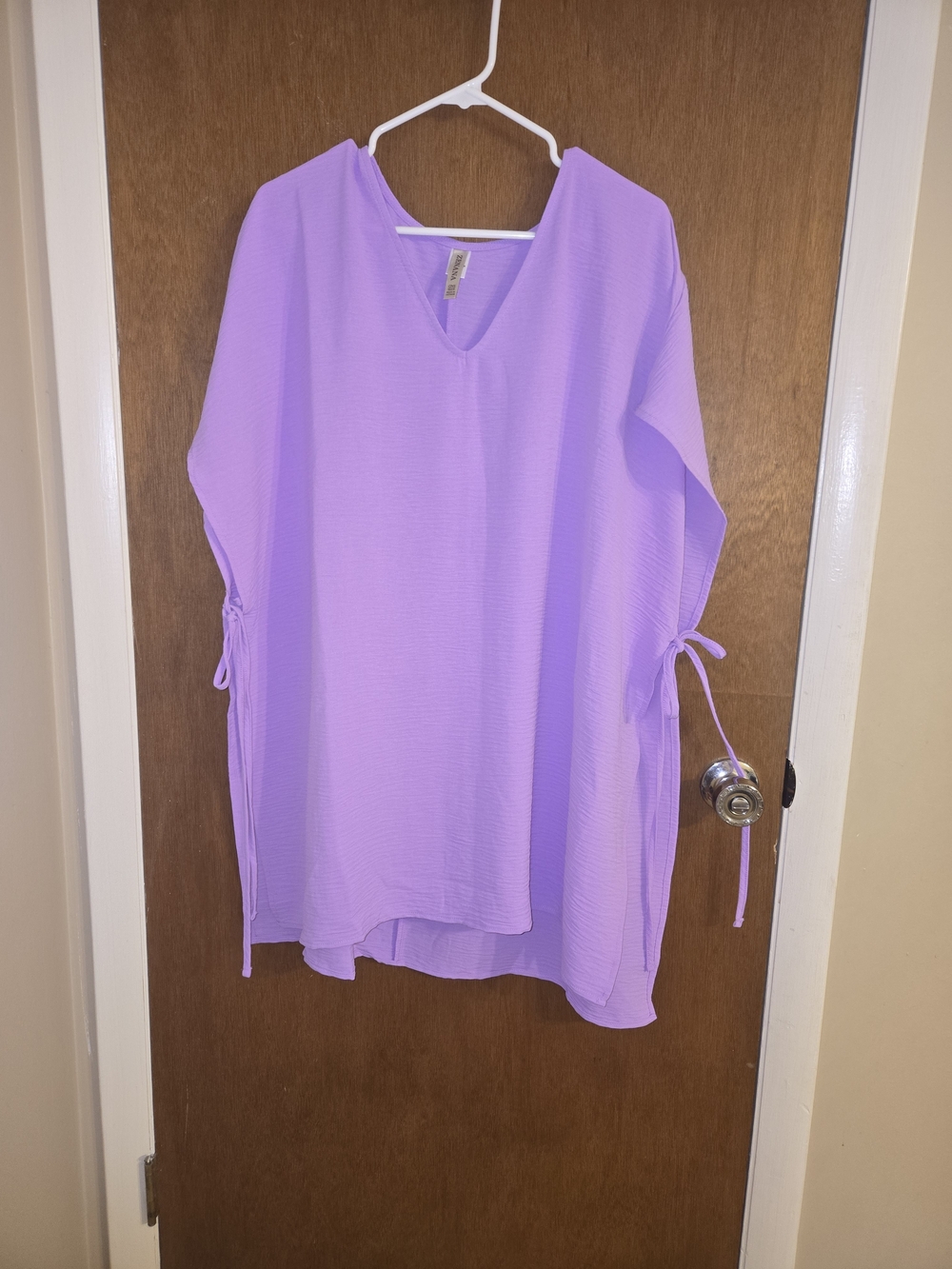 Women's Zenana Lavender V-Neck Side-Tie Swim Cover Up